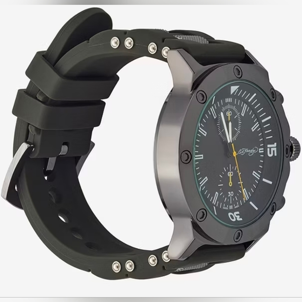 Ed Hardy Men's Green and Black Watch - Picture 3 of 9